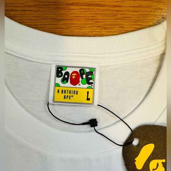NWT【Bape】A Bathing Ape STA HOUNDSTOOTH APE HEAD TEE MENS L - Picture 6 of 10
